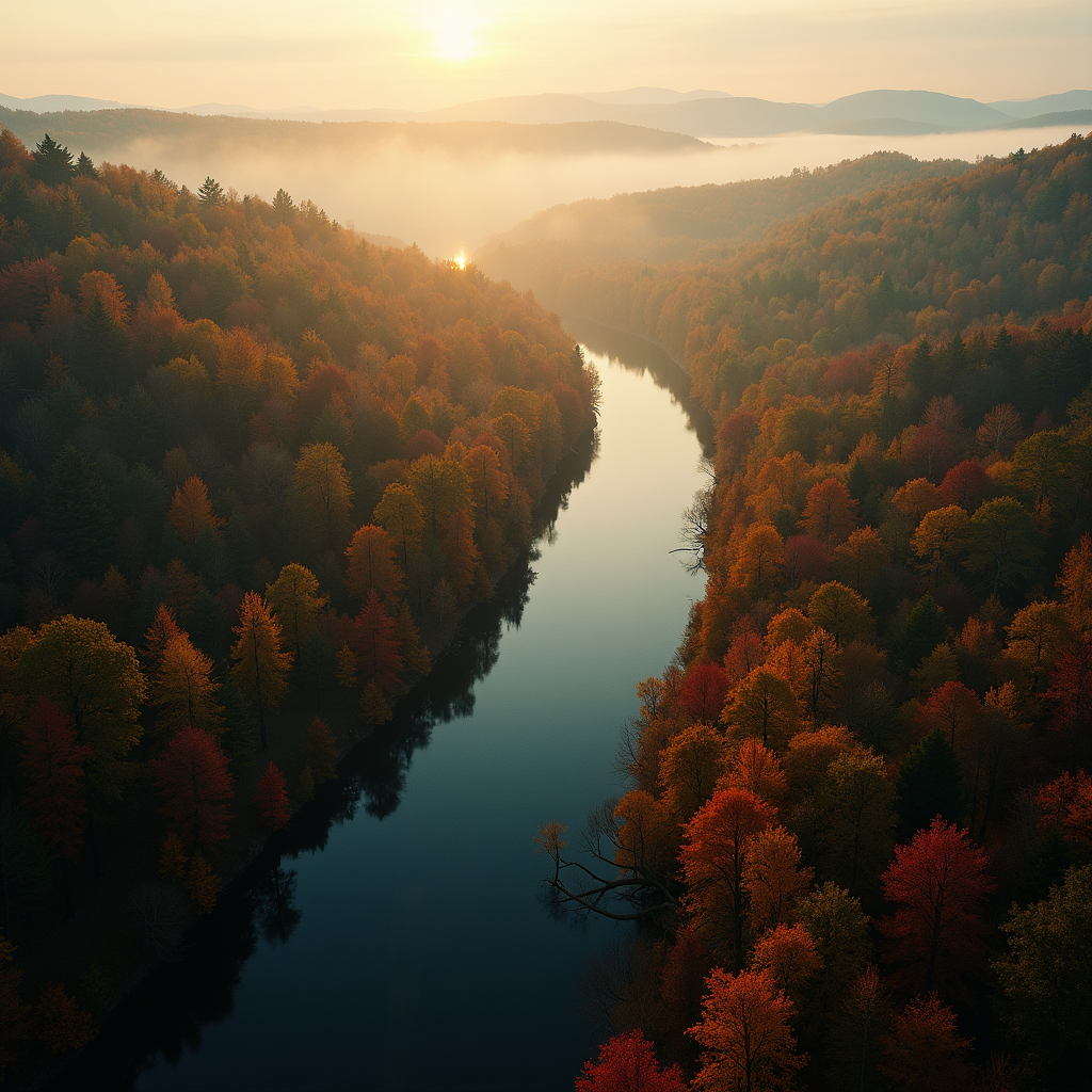 Aerial river view